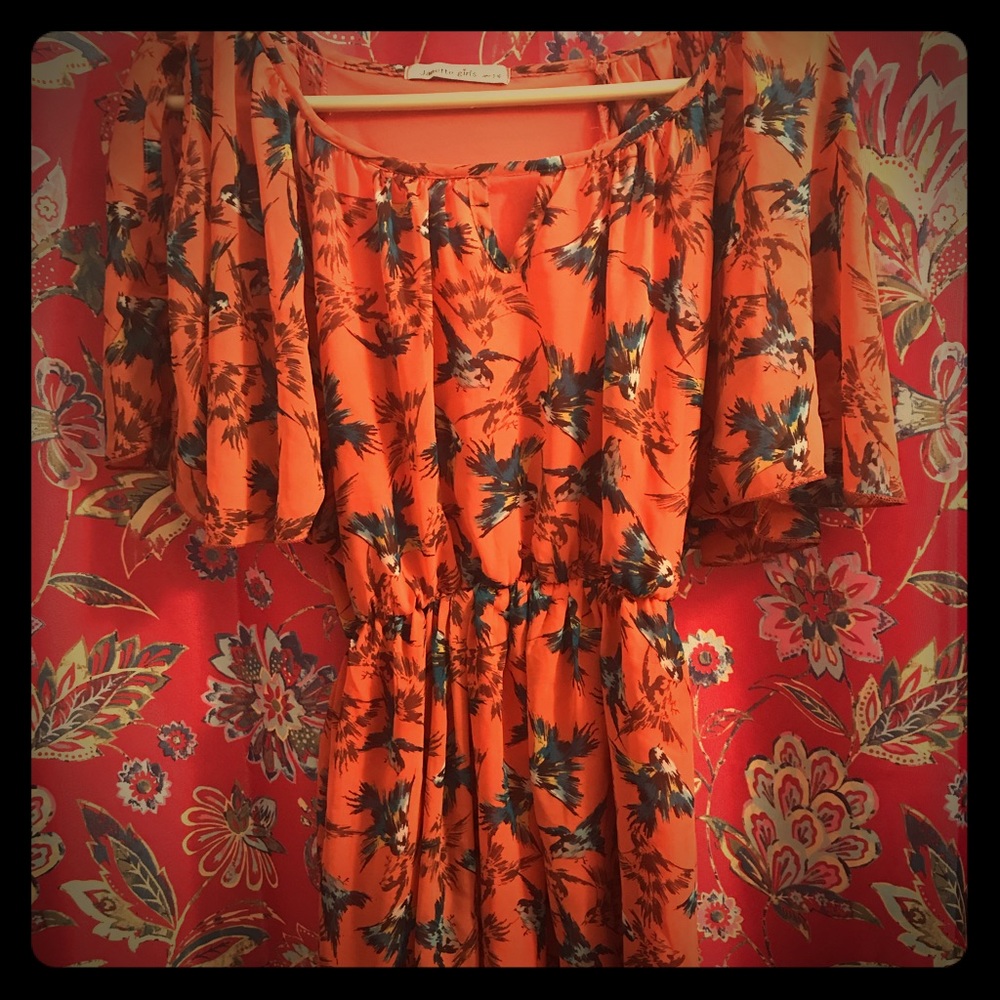 Lovely bird print Janette Girls dress